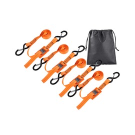 Upgraded 1'' x 8' Tie Down Straps, Cargo Roof Rack Strap Cam Buckle with Hooks, Heavy Duty Secure Strap, Orange - Pack of 4
