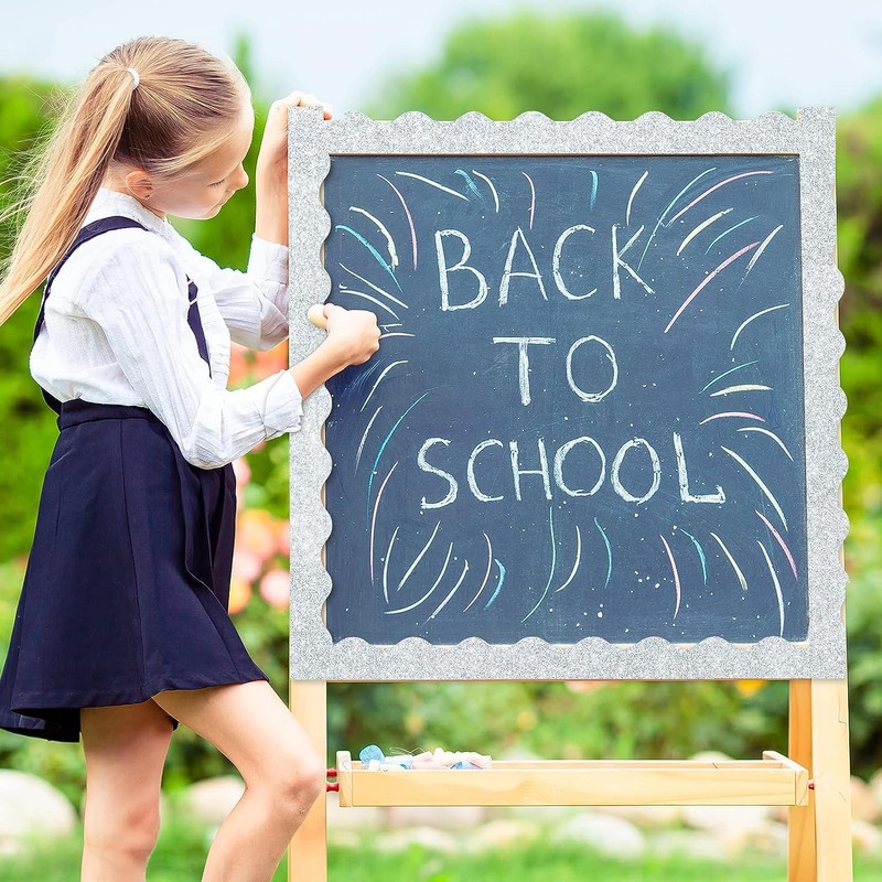 KOSTOO 32.5 Ft Shine Scalloped Bulletin Board Borders, Classroom Borders