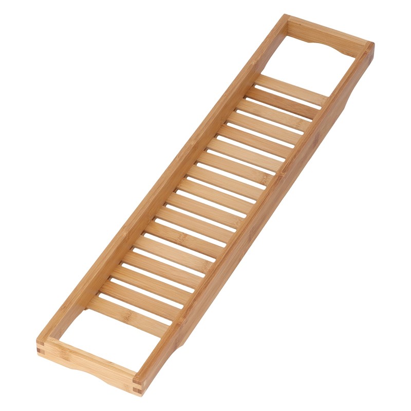 Bamboo Bathtub Tray Simple Durable Bathtub Rack Book Wine Holder