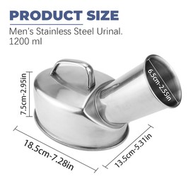 Stainless Steel Urinals for Men, Portable Handheld Urinal, Durable and Rustproof Large Capacity Urinal Pots for The Elderly, Sick, Long Distance Drivers and Outdoor Camping Use