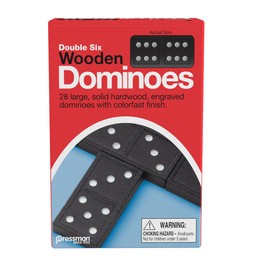 Pressman Toy Double Six Dominó de Madera, 28 Piezas de dominó de Madera, Seis
