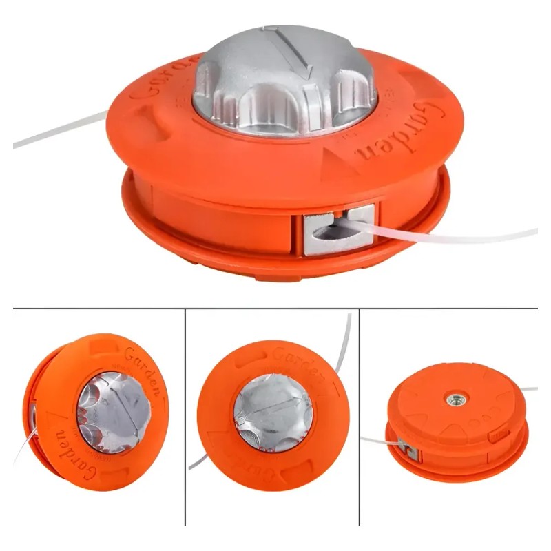 Cabezal Universal Metalica Acceso Para Desmalezadora Césped Naranja