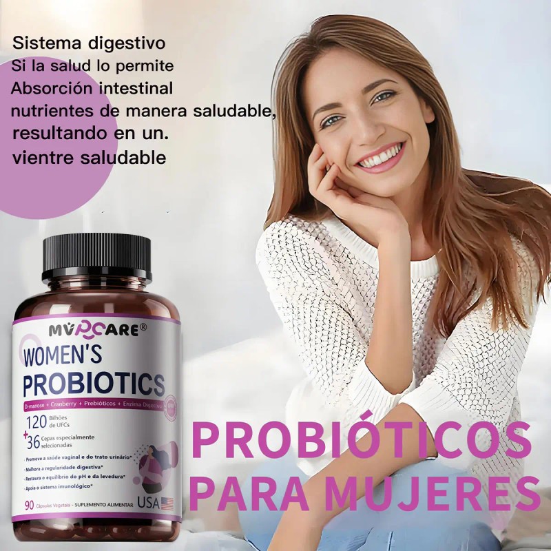 Probióticos Mujer Urinario Intestinal Vaginal Cápsulas Sabor