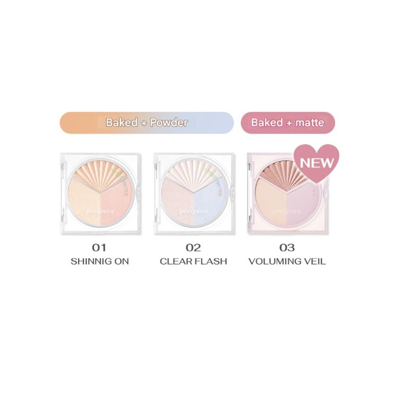 PERIPERA V Highlighter 2.2g+6g, Color:02 Clear Flash