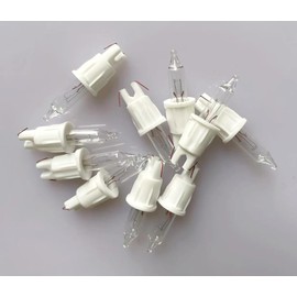 ShuoHui Clear 12 Volt Mini Christmas Replacement Bulbs for Incandescent String Lights, mini Base, 0.96 Watt, 80 mA 8mm White Base (10)