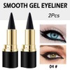 evpct evpct 2Pcs Black Waterproof Gel Eyeliner Pencils Lipstick lip liner Eye Black Face Paint Stick Long Wear Natural Black Liquid Eyeliner Cream Smokey Eye Liners Crayon Halloween Makeup lapiz de ojos