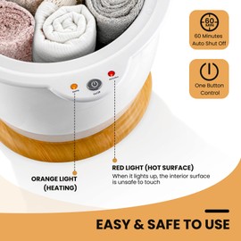 Giantex Towel Warmer Bucket, 20L Towel Heater for Bathroom Spa Massage, Temperature 275°F, Auto Shut Off, Fragrance Holder, Removable Lid, Fits up to 2 Oversized Bath Towels Bathrobes