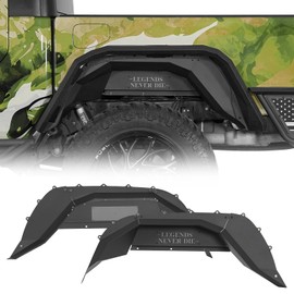 Hooke Road Aluminum Gladiator Rear Inner Fender Liners Compatible with 2020-2026 Jeep Gladiator JT, 2PCS Wheel Well Splash Mud Guards Black