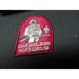 Camp Daniel Boone North Carolina Maroon Odd Shaped Patch       CBX
