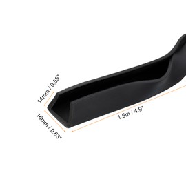sourcing map U Channel Edge Trim, 4.9ft Length Rubber Guard Seal Strip Edge Protector Flat Fit for 11.5-12mm Edge, (5/8" W x 9/16" H) Black