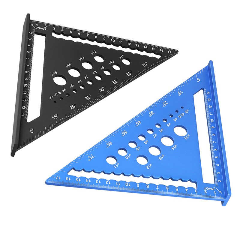 UNGFEI 2 Pack 7 inch Metric Triangle Ruler Square, 180mm