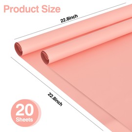 BEISHIDA 20 PCS Dark Pink Floral Wrapping Paper-Matte Waterproof Flower Wrapping Paper Bouquet for Florist Supplies, DIY Crafts, Gift Packaging, Wedding, Birthday Gift