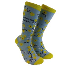 Calzado de flores sarcásticas con texto en inglés, Azul, Womens (5-10)