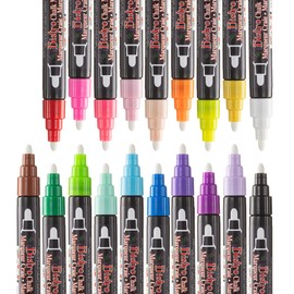 Marvy Uchida Bistro Chalk Marker - 19 Basic, Neon and Pastel Colors - Bistro Chalk Markers for Chalkboard, Signs, Windows, Blackboards, Glass, Bistro - Large 6mm Broad Tip