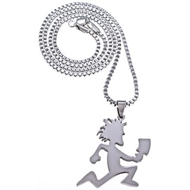 GWOOD Juggalo Pendant with Necklace (SILVER COLOR WITH 24 INCH BOX CHAIN)