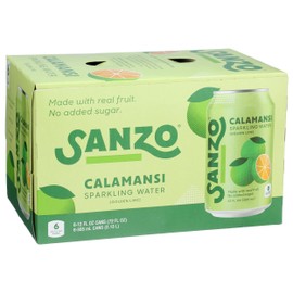 Sanzo Sparkling Water, Calamansi, Made with Real Fruit, No Added Sugar, 12 Fluid Ounce (Pack of 12)