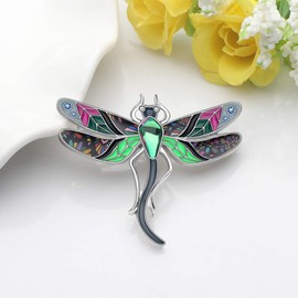 DOWAY Cute Enamel Dragonfly Brooch Pins for Women Scarf Clothing Safety Pins Dragonfly Jewelry Gifts, Zinc, Sandstone
