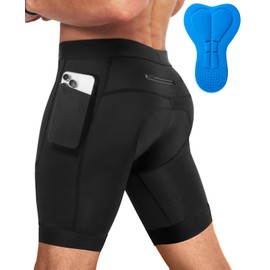 Niksa Men's Performance Cycling Shorts with 3D Pad, Road and Mountain Breathable Quick-Dry with 3 Pockets Bike Shorts