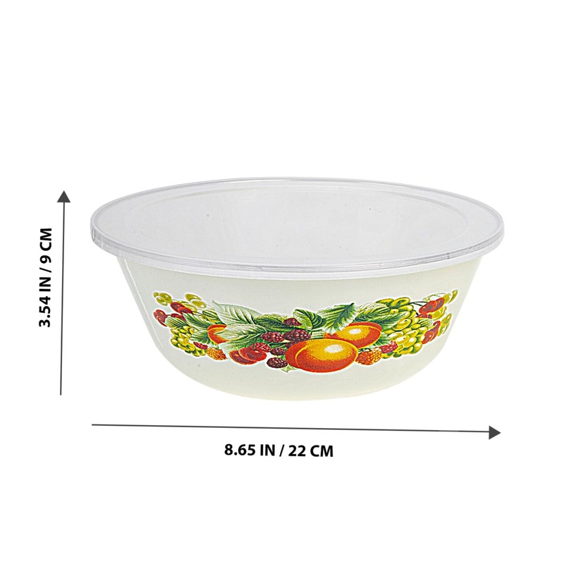 Mikinona Smooth Enamel Bowls with Lids Fresh Keeping Salad Bowls