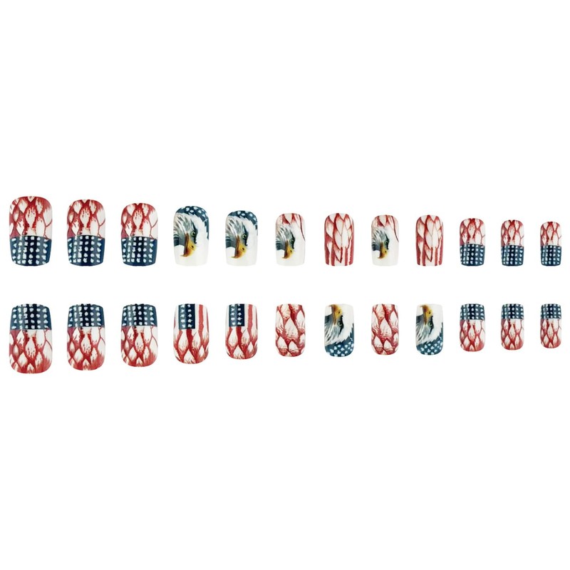 4th of July Nails Eagle Press on Nails Medium Length