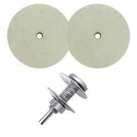 LINE10 Tools 6-inch Hard Felt Buffing Polishing Wheel, Pack of 2, with 1/2-Inch Arbor Drill Adapter, Works with Bench Grinder Polisher Extra Thick Firm Condensed Wool for Metal, Glass, Knife