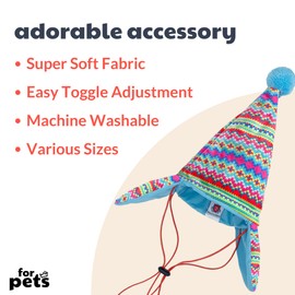 Huxley & Kent Pet Hat | Toboggan Fairisle (Medium) | Fun Christmas Holiday Hat for Dogs/Cats | Cute, Comfortable and Fun | SnugFit Strings for Best Fit