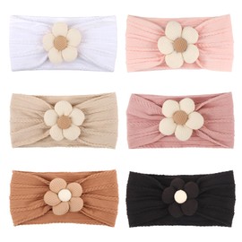 DRESHOW Girls Flower Headbands Stretchy Nylon Headbands Handmade Hair Accessories for Newborn Infant Toddlers Kids