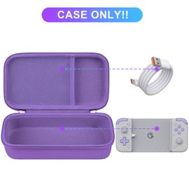 BOVKE Carrying Case Compatible with GameSir X2s Type-C Mobile Gaming Controller, Mobile Handheld Gaming Controller Holder with Extra Space for Charging Cables, Stick Covers, Purple