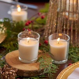 Simply Soson Votive Candles - 24 White Votive Candles Bulk Pack - Votive Candles in Glass, Votive Candles Unscented, 10 Hours Burn time - for Wedding, Birthday, Holiday & Home Decoration