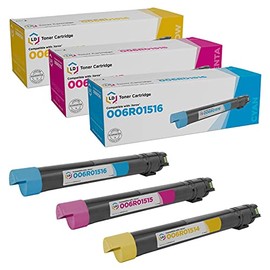 LD Remanufactured Toner Cartridge Replacements for Xerox 6R1516, 6R1515, 6R1514 (Cyan, Magenta, Yellow, 3-Pack)