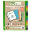 eco-eco A4 50% Recycled January - December Wide File Dividers