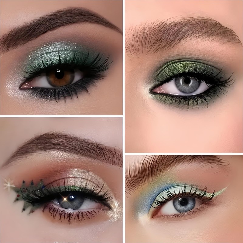 Green Cat Eye Eyeshadow Palette,Green Eyeshadow Palette,Full Matte E-yeshadow P-alette,G-reen