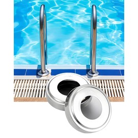 Pool Ladder Escutcheon Plates, Cover Plates & Trim Rings for 1.9" Inner Diameter Tubing – Fits Pool Handrails & Covers for Inground Pools (2, ss)
