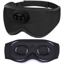 MUSICOZY Antifaz para Dormir 3D con Bluetooth y Temporizador, Audífonos Inalámbricos para Dormir de Lado, Máscara de Ojos con Auriculares Bluetooth