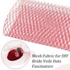 AHANDMAKER 1.1 Yard Red Bridal Veil Flapper Fascinator Mesh Veil