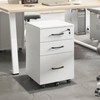 ALBSL File Cabinet With Lock, 3 Drawer Wood Rolling Filing