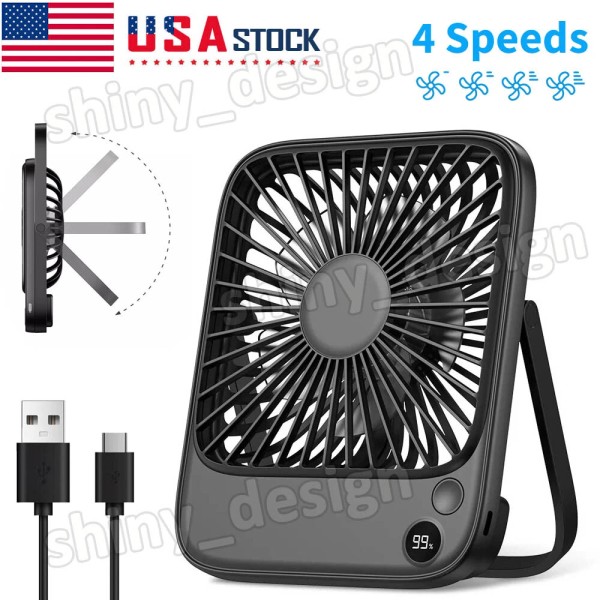 Unbranded Portable Mini Desk Fan 5000mAh Rechargeable Silent Personal Desktop