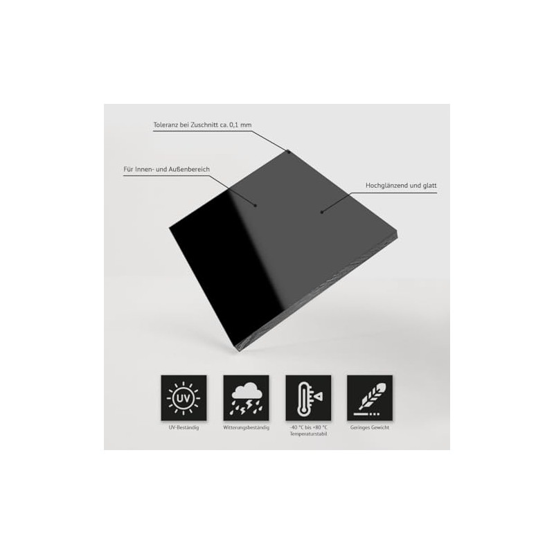 Acrylic Glass PMMA GS Black Glossy Cut to Measure Disc