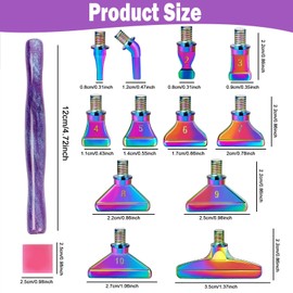 Heflashor 22Pcs Diamond Painting Pen Tools,Stainless Steel Metal Screw Thread Tips, Diamond Painting Accessories Pen with Ergonomic Resin,Diamond Art Pen for DIY Craft,Embroidery Decor