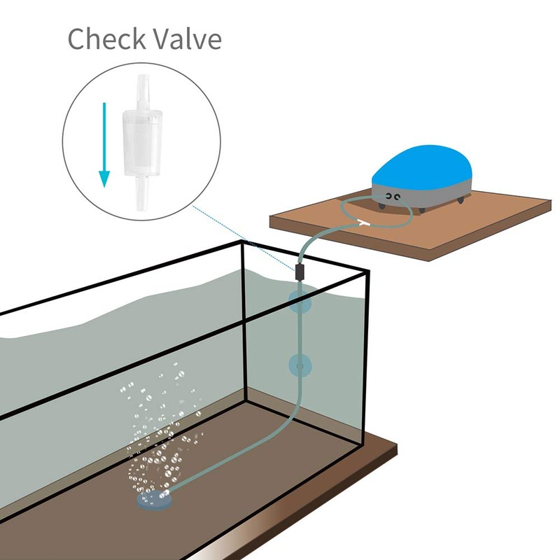 Pawfly 6 Pcs Aquarium Air Pump Check Valves Clear Plastic