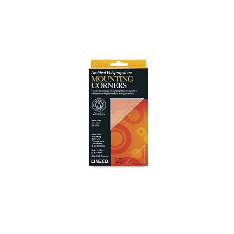 Lineco Polypropylene 1.25In Mounting Corners 250 Pkg