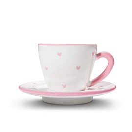 GMUNDNER KERAMIK Espresso for you Gourmet Crockery Set Herzerl Pink Crockery Handmade in Austria