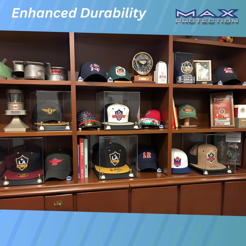 Max Protection Baseball Hat Display Case - Acrylic Box with