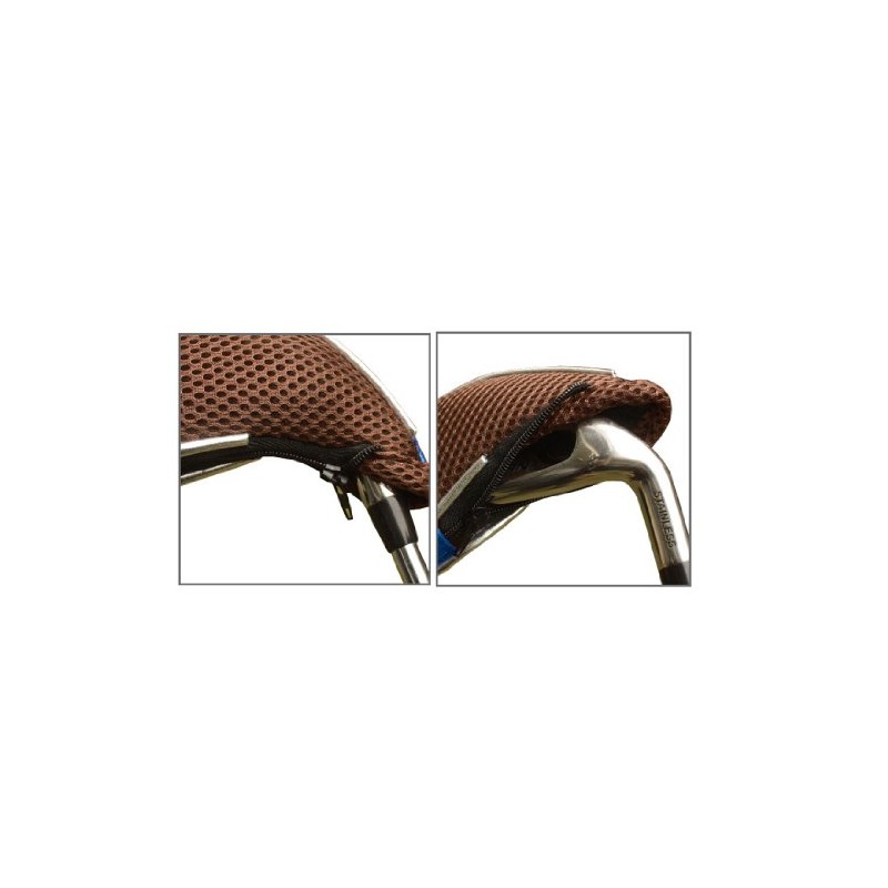 Andux Mesh Golf Iron Head Covers with Zipper Closure Left