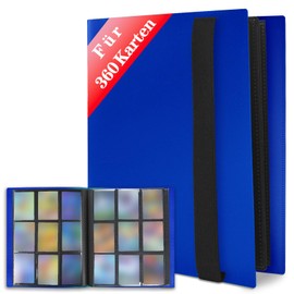 JUSONEY Trading Card Album Folder - 9 Pocket Sports Trading Card Binder for 360 Cards, Sturdy Card Holder Folders Card Collection Folder for MTG, TCG, Football, Basketball Cards - 20 Pages, Blue