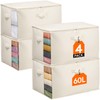 Lifewit Canvas Cotton Comforter Storage Bags with Zipper 4 Pack,