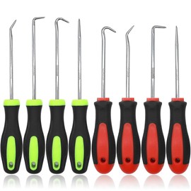 GYSRXS 8 Piece Pick Hook Set Universal Precision Pick and Hook Set Shaft Seal Tool Used for Car Repair, 90° Hook 45° Hook Curved Hook and Straight Needle