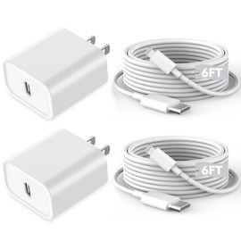 Kruidvat Fast iPhone Charger, iPhone Charger Fast Charging 2Pack Quick Chargers 6ft Long USB C to Lightning Cable Quick Charging Cord USB Charge Block Adapter for iPhone 14 Plus/14 ProMax/13 Mini 12/11/XS/iPad