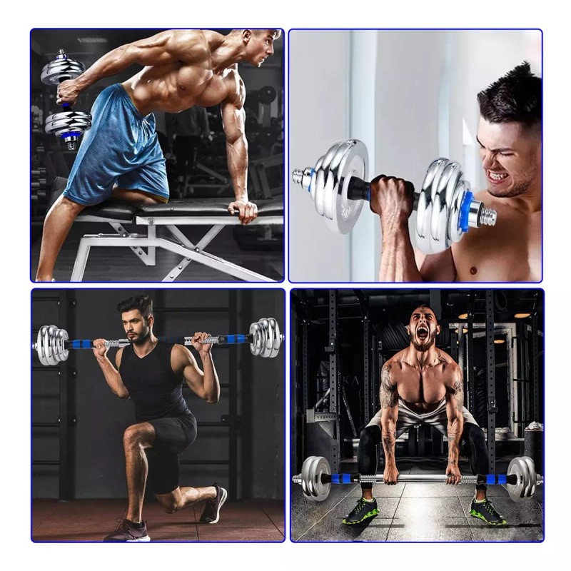 YL01 Kit De Mancuernas Barra Con Pesas Ajustables Para Gimnasio