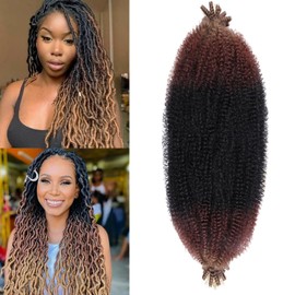 Mscat 50,8 cm vorgetrenntes Springy Afro Twist Hair 8 Packs Marley Twist Häkelzöpfe Synthetic Hair Extensions (8 Strands/Pack,1B3027#)